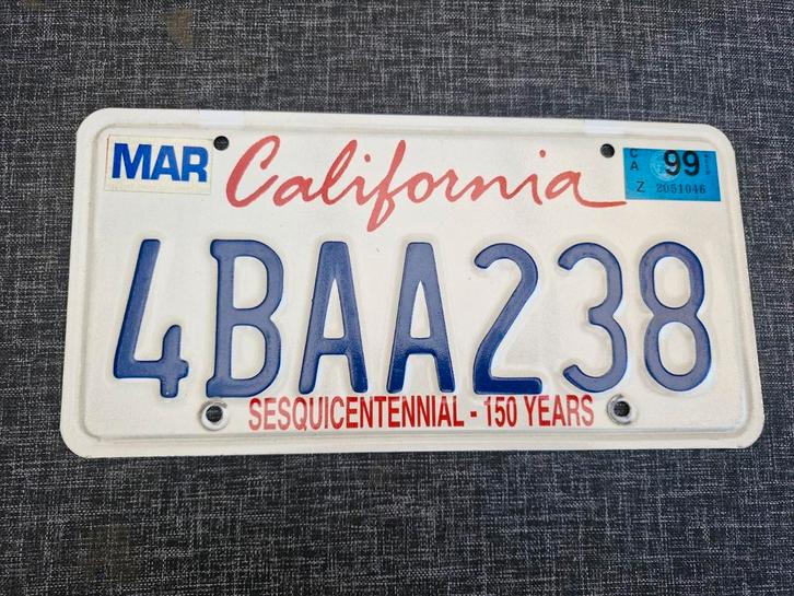 Kentekenplaat California USA nummerbord Nummerplaat 150 sesq, Verzamelen, Automerken, Motoren en Formule 1, Ophalen of Verzenden