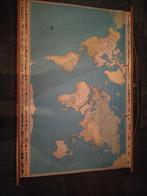 Oude Wereldkaart Schoolplaat, Antiek en Kunst, Ophalen of Verzenden, Aardrijkskunde