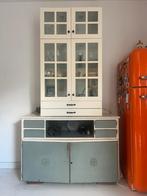 Dressoir wit /groen vintage (servieskast is verkocht), Huis en Inrichting, Kasten | Buffetkasten, Ophalen, Gebruikt, 100 tot 150 cm