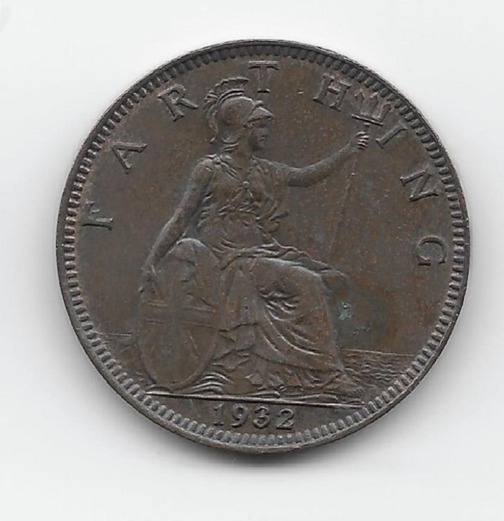 Verenigd Koninkrijk 1 farthing 1932 KM# 825, Postzegels en Munten, Munten | Europa | Niet-Euromunten, Losse munt, Overige landen