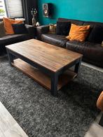 Massief Teakhouten Salontafel (industrial look), Ophalen, 100 tot 150 cm, Teakhout, 50 tot 100 cm