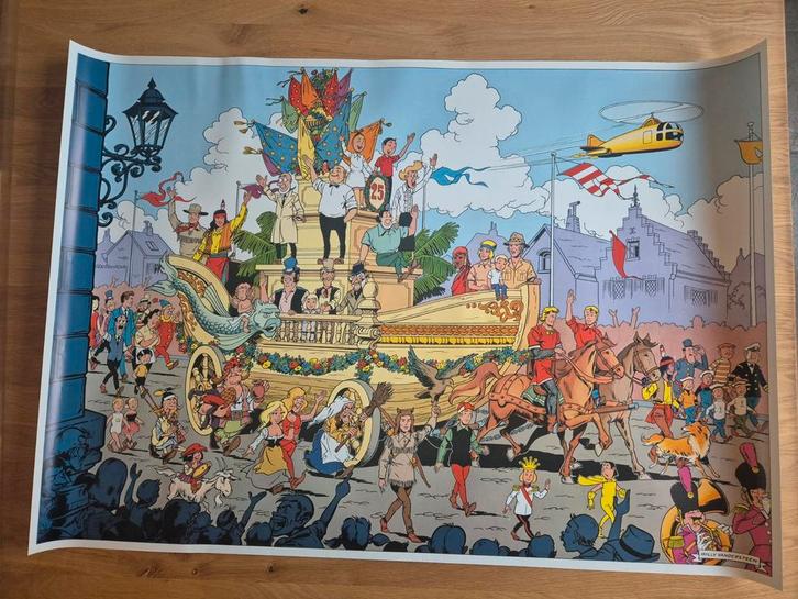 Willy Vandersteen 25 jaar poster (evt.met boek SenW 25 jaar), Antiek en Kunst, Kunst | Schilderijen | Abstract, Ophalen of Verzenden