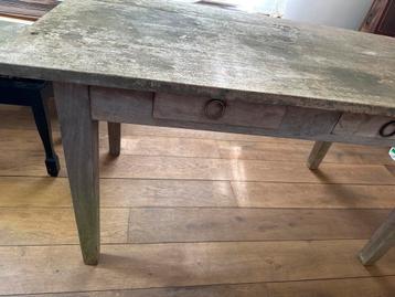 Franse tafel brocante eettafel tuintafel sleets beschikbaar voor biedingen