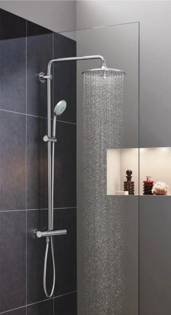 Grohe regendouche opbouwset chroom met thermostaatkraan, Huis en Inrichting, Badkamer | Badkamermeubels, Gebruikt, Ophalen