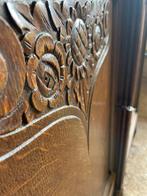 Unieke art deco houten kast vitrine marmeren blad, Ophalen, 100 tot 150 cm, Art deco, Eikenhout