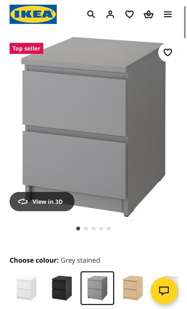 IKEA MALM Nightstands, Huis en Inrichting, Kasten | Ladekasten, Zo goed als nieuw, Minder dan 100 cm, 50 tot 100 cm, 25 tot 50 cm