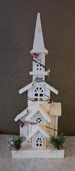 Houten kerstkerk met lampjes, Diversen, Kerst, Ophalen of Verzenden, Zo goed als nieuw