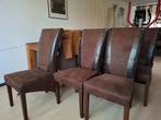 6 Eetkamerstoelen, Huis en Inrichting, Ophalen, Gebruikt, Bruin, Hout