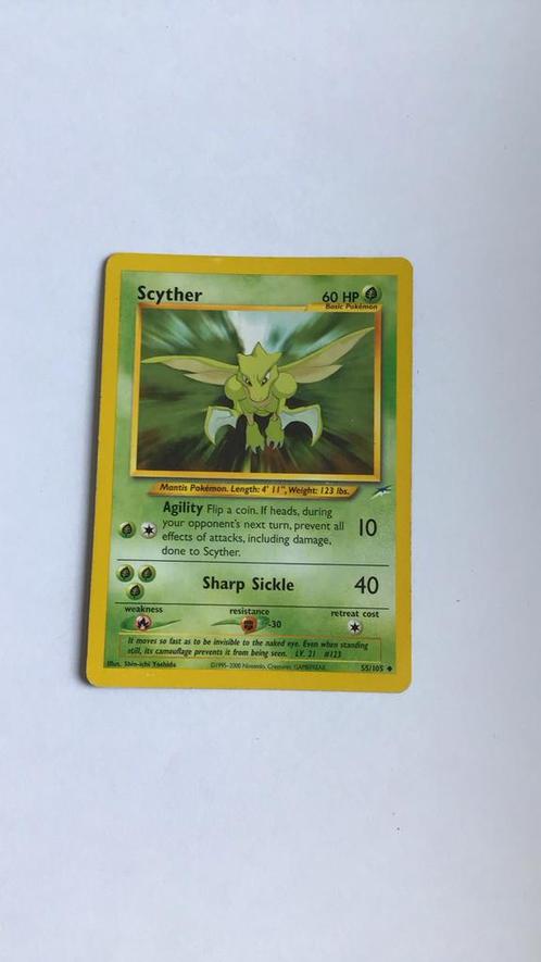 Scyther – Neo Discovery – 2000 – 55/105 – €4,50, Hobby en Vrije tijd, Verzamelkaartspellen | Pokémon, Zo goed als nieuw, Ophalen