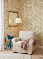 14124 botergeel bloemen vintage wallpaper klassiek swiet, Huis en Inrichting, Verzenden, 75 m² of meer, Wit