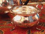 Mooi oud Engels driedelig Yeoman silverplate theeservies., Ophalen of Verzenden