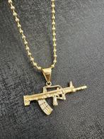 Prachtige 14k gouden balketting met hanger, Ophalen of Verzenden, Zo goed als nieuw, Goud, Met hanger
