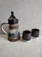 Keramische Theepot Set met 2 Kopjes, Antiek en Kunst, Antiek | Keramiek en Aardewerk, Ophalen of Verzenden
