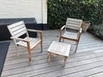 Hardhouten Tuinset: 2 Liverpool Stoelen + Tafeltje, Ophalen, Gebruikt, Hout