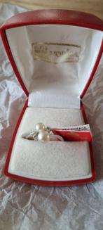 VINTAGE MAJORICA parelring 925 maat 19 3/4 zilver parel ring, Sieraden, Tassen en Uiterlijk, 19 tot 20, Zo goed als nieuw, Dame
