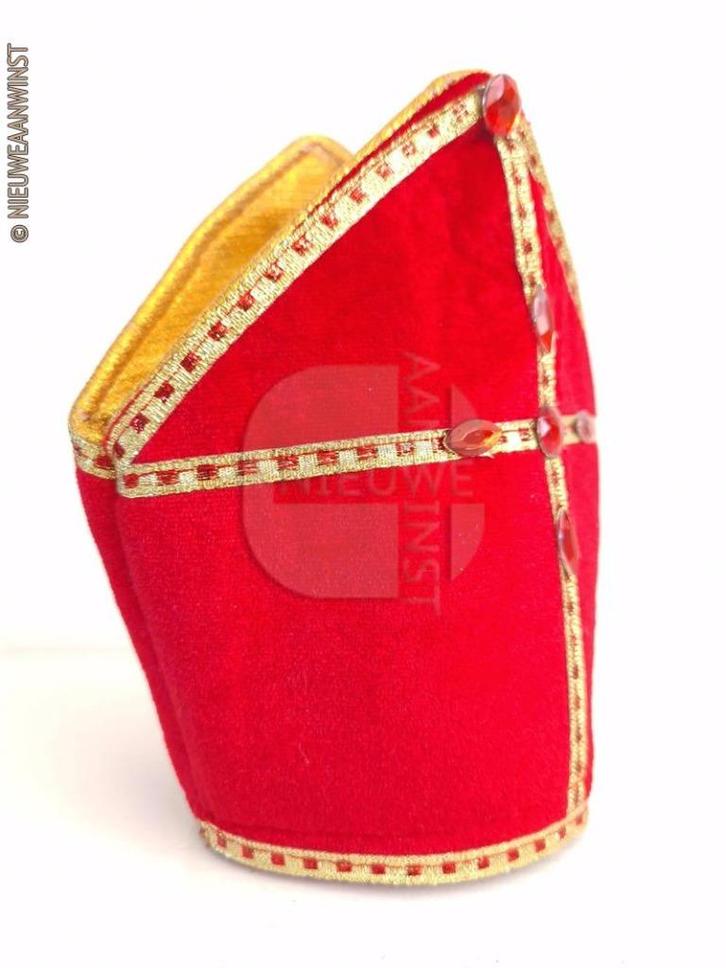 Authentieke etalage Sinterklaasmijter - 16cm, rood, Diversen, Sinterklaas, Zo goed als nieuw, Verzenden