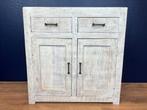 TV Meubel Pranay Wit 89 X 39 X 89 cm twee lades twee deuren, Verzenden, Nieuw, 50 tot 100 cm, Modern Chique