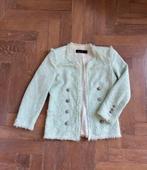 Zara jasje xs blazer knopen mint groen wit franje colbert, Overige kleuren, Zara, Ophalen of Verzenden, Jasje
