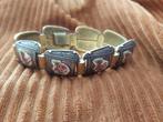 Armb1 - Antieke goudkleurige armband met roosjes nr1 (1), Sieraden, Tassen en Uiterlijk, Antieke sieraden, Overige materialen