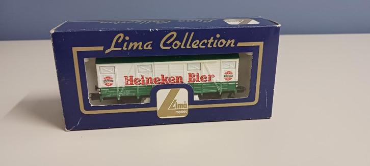 Lima 303154-2: Gesloten NS goederenwagon "Heineken Bier", Hobby en Vrije tijd, Modeltreinen | H0, Gebruikt, Wagon, Gelijkstroom of Wisselstroom
