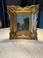 Zonnig dorpsstraatje, Antiek en Kunst, Kunst | Schilderijen | Klassiek, Ophalen of Verzenden