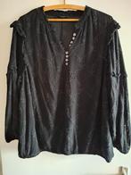 Mooie zwarte broderie blouse maat 46/48, Kleding | Dames, Grote Maten, Fstvl, Ophalen of Verzenden, Zo goed als nieuw, Blouse of Tuniek