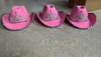 3 roze cowboy hoeden, Ophalen of Verzenden, Zo goed als nieuw
