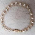 Armband met geknoopte parels en mooie sluiting met steentjes, Ophalen of Verzenden, Zo goed als nieuw