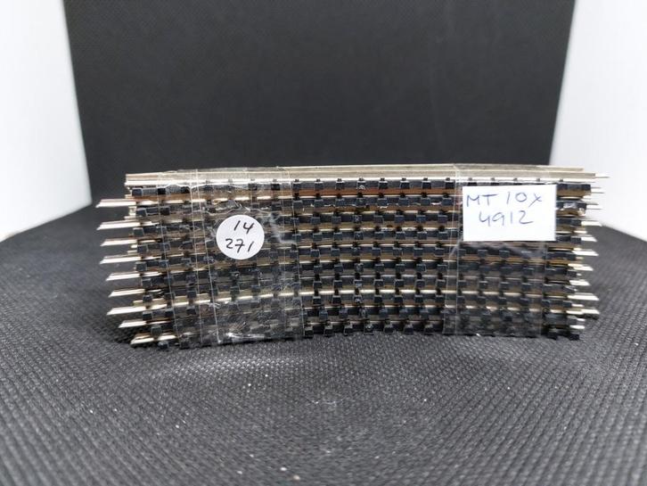 Minitrix 4912 - 10 x gebogen rail R1 / 30 graden (14271), Hobby en Vrije tijd, Modeltreinen | N-Spoor, Gebruikt, Rails, Gelijkstroom