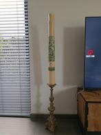 Antieke messing kerkkandelaar met paaskaars NEOBAROK, Antiek en Kunst, Ophalen, Koper of Brons