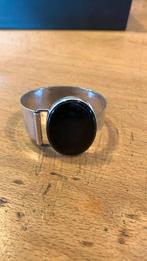 Zilveren armband met grote onyx steen, Ophalen of Verzenden, Zilver