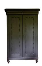 Mat zwarte biedermeier meidenkast linnenkast, Ophalen of Verzenden