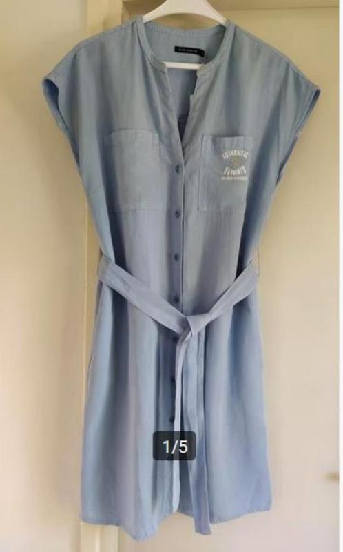 NIEUW!! River Woods linnenmix jurk NU VAN 165 VOOR 25 EURO!, Kleding | Dames, Jurken, Nieuw, Maat 38/40 (M), Blauw, Onder de knie