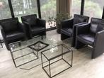 fauteuils in donker aubergineleer, Ophalen, Modern, sjiek, Minder dan 75 cm, Leer