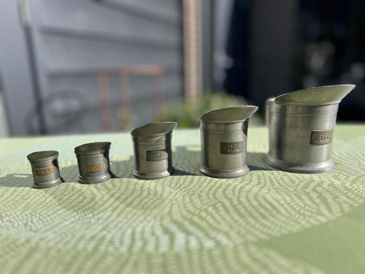 Tinnen melkkannetjes - Engeltjes serie 90% tin, Antiek en Kunst, Antiek | Tin, Ophalen of Verzenden