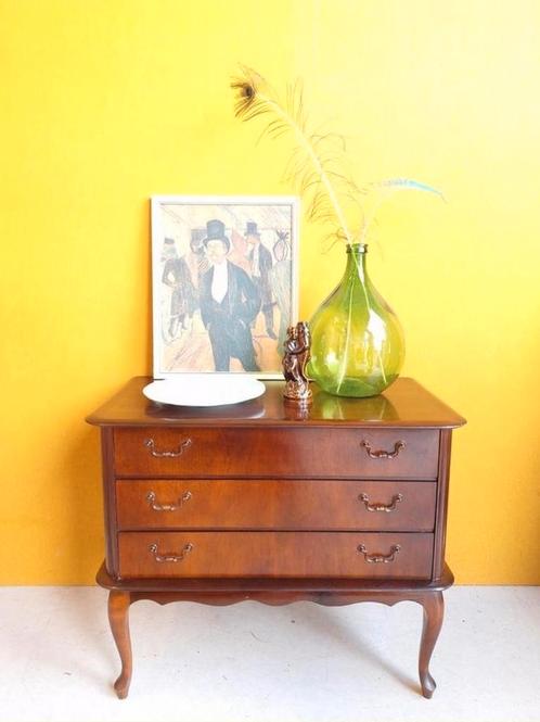 Vintage ladekastje in Queen Ann style, ladekast, kast, Huis en Inrichting, Kasten | Ladekasten, Gebruikt, Minder dan 100 cm, 50 tot 100 cm