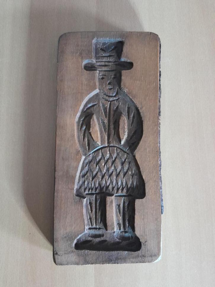 Oude Houten Koekplank - Speculaasplank Man met Hoge Hoed, Antiek en Kunst, Antiek | Keukenbenodigdheden, Ophalen