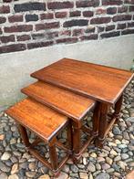 Set van 3 Inschuifbare Bijzettafels eikenhout, Antiek en Kunst, Antiek | Meubels | Tafels, Ophalen