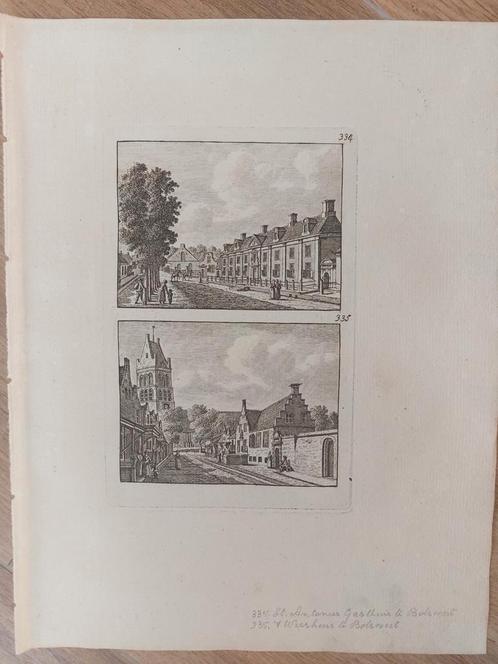 334-335 Bolswert -Bolsward St. Antonius Gasthuis + Weeshuis, Antiek en Kunst, Kunst | Etsen en Gravures, Ophalen of Verzenden