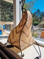 Retro leren tafellamp, Ophalen of Verzenden, Gebruikt, Metaal, Minder dan 50 cm