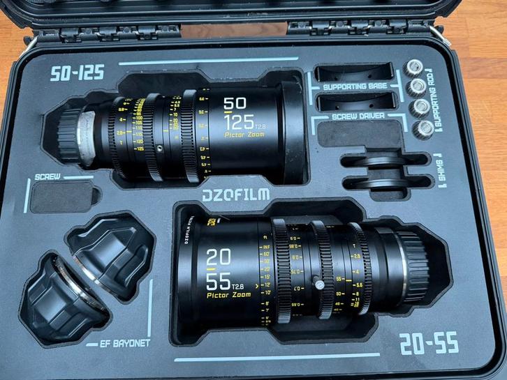 DZOFILM Pictor Zoom set in koffer 20-55mm & 50-125mm, Audio, Tv en Foto, Professionele Audio-, Tv- en Video-apparatuur, Zo goed als nieuw