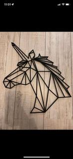Unicorn geometrisch metaal zwart, 57 x 36, NIEUWSTAAT, Kinderen en Baby's, Nieuw, Ophalen of Verzenden, Wanddecoratie