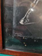 Schilderij tekening vrouw met ezel kreta 1962, Ophalen of Verzenden, 'T Olde Gre-j, Info@toldegrej.nl, Endepoelstraat 20f Didam