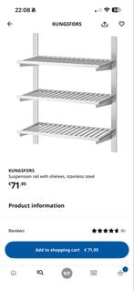 IKEA KUNGSFORS Keukenrek met 3 planken, Huis en Inrichting, Keuken | Keukenelementen, Ophalen, 50 tot 100 cm, Zo goed als nieuw