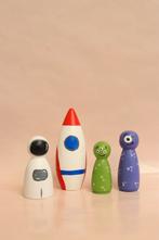 Astronaut ruimtevaart peg dolls houten poppetjes sensorisch, Kinderen en Baby's, Speelgoed | Houten speelgoed, Ophalen of Verzenden