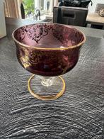 Antieke Glazen Schaal met Gouden Decoratie, Ophalen