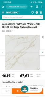 2x Maxaro Lucido beige mat vloer-/wandtegel, 60x120 beige, Ophalen, 60 cm of meer, Overige typen, Nieuw
