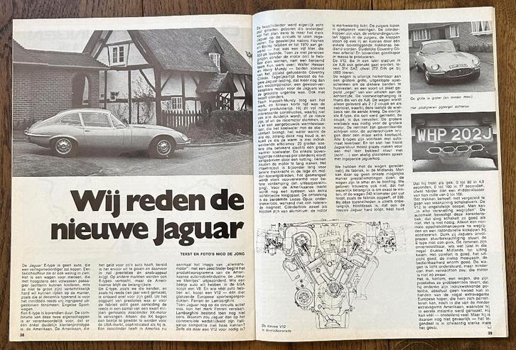 Jaguar E-type V12 in Autovisie 1971, Boeken, Auto's | Folders en Tijdschriften, Gelezen, Overige merken, Ophalen of Verzenden