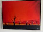 Schilderij met rode elementen inclusief lijst, Huis en Inrichting, Woonaccessoires | Schilderijen, Tekeningen en Foto's, Ophalen