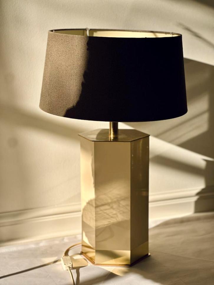 Tafellamp Hollywood Regency, Huis en Inrichting, Lampen | Tafellampen, Zo goed als nieuw, 50 tot 75 cm, Metaal, Ophalen of Verzenden